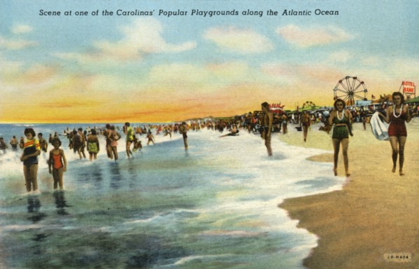 Scene at one of the Carolinas' Popular Playgrounds along the Atlantic Ocean', 1942.