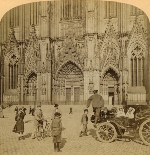 Main portal and elaborately ornamented façade, Cathedral, Cologne, Germany', 1902.