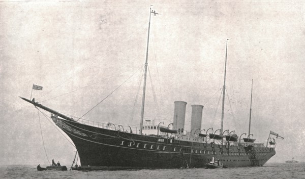 The Royal Yacht leaving Cowes, Isle of Wight, 6 August 1902.