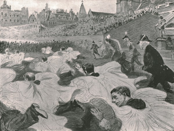 In haste to see the King and Queen leave the Abbey', 1902.