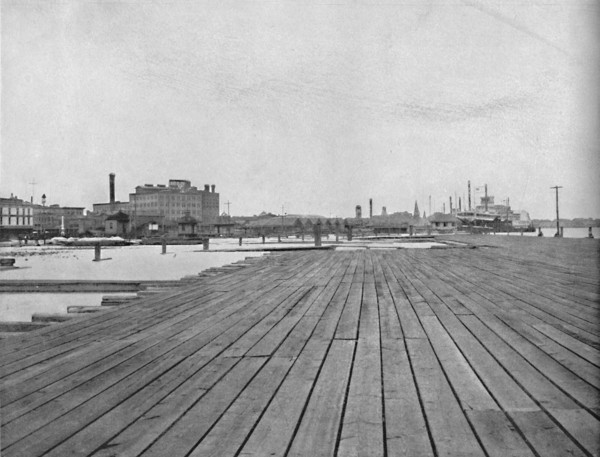 Levee and Steamboat Landing, New Orleans', c1897.