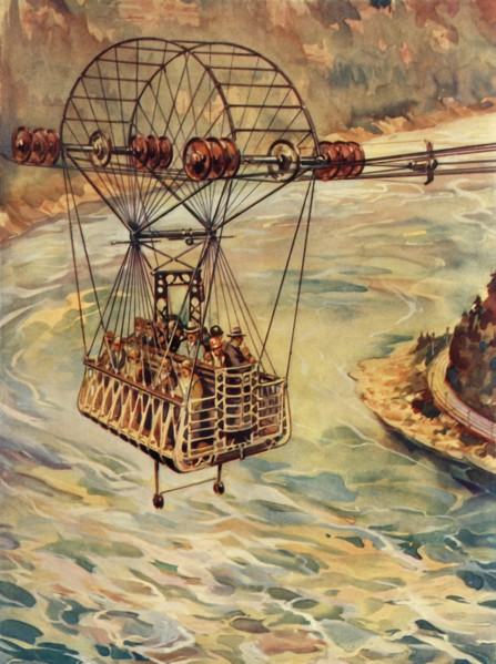 Crossing The Niagara Falls By Cable Car', c1930.