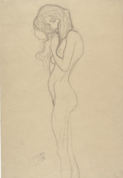 Standing Female Nude (Study for The Beethoven Frieze), 1901.