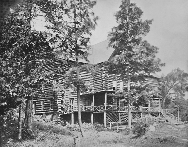 Old Log Cabin, Lake Placid, Adirondacks, New York', c1897.