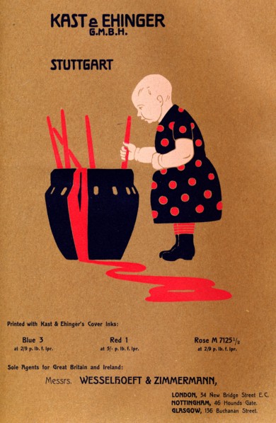 Kast & Ehinger G.M.B.H., Stuttgart - printed with Blue 3, Red 1 and Rose M 7125 1/2', 1909.