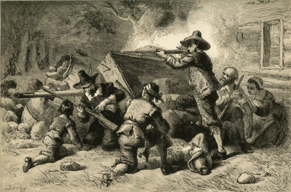 Virginians Defending Themselves Against Indians', (1877).