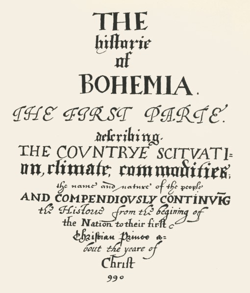 The Historie of Bohemia', 1619-1620, (1947).
