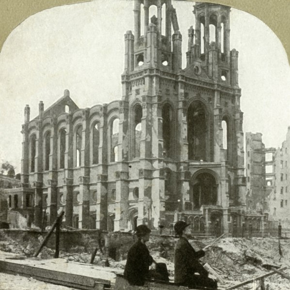 Ruins of the Jewish Synagogue on Sutter St.; stood the great earthquakes of 1865 and 1868', 1906.