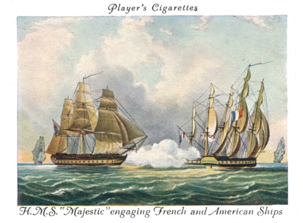 H.M.S "Majestic" engaging French and American Ships, 1936.