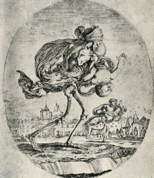 Reproduction of Etching from Set of "Five Deaths," by Stefano della Bella', 1906.