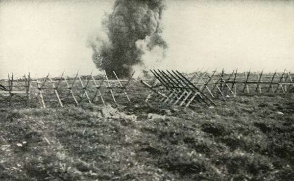 Bombarding the German Trenches', (1919).