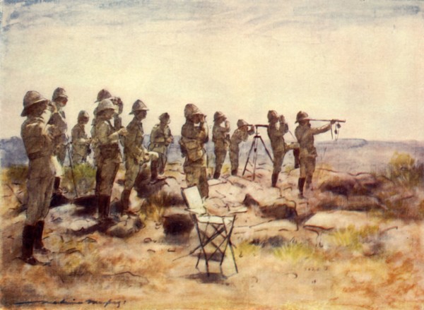 Lord Roberts and Staff Watching the Battle of Osfontein', 1900, (1901).
