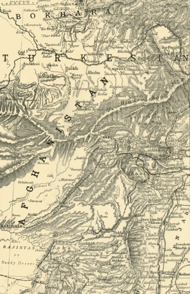 Map Indicating General Roberts's Route to Kabul...and the British and Russian Boundaries', 1901.