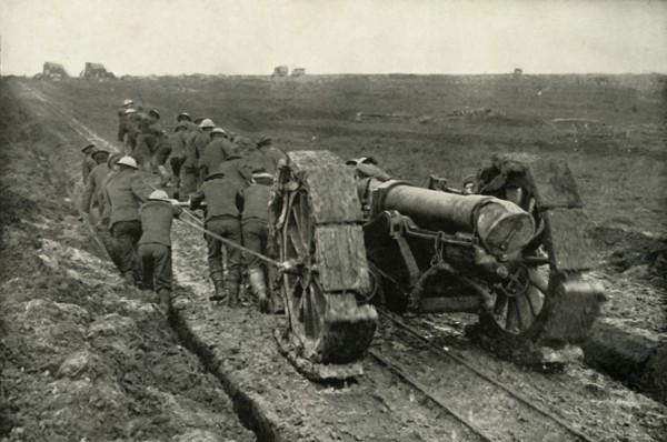 Dragging the Guns to New Advance Positions', (1919).