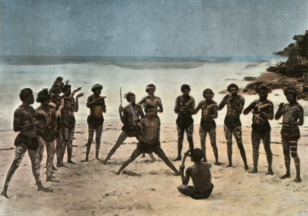 Nouvelle-Guinee. Danse Des Papous Barioles', (Papua New Guinea. Tribal Papuan Dance), 1900.