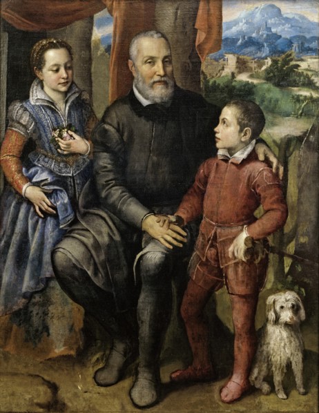 The Artist's Father Amilcare Anguissola and her siblings Minerva and Asdrubale, ca 1559.