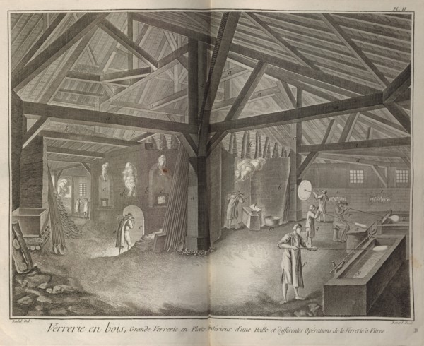 Glass Making. From Encyclopédie by Denis Diderot and Jean Le Rond d'Alembert, 1751-1765.