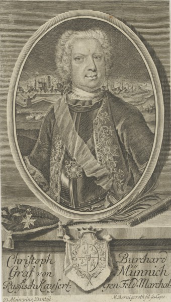 Portrait of Count Burkhard Christoph von Münnich (1683-1767), ca 1730.