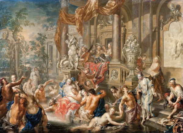 Fountain scene in front of a palace , 1731-1734.