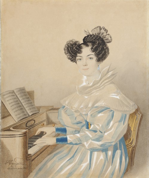 Portrait of Tatiana Petrovna Lvova (1789-1848), née Poltoratskaya, 1820s.