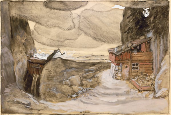 Stage design for the opera Der Bergsee by Julius Bittner, 1910-1911.
