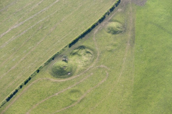 Three barrow clump round barrow cemetery, Winterbourne Poor Lot, Dorset, 2015