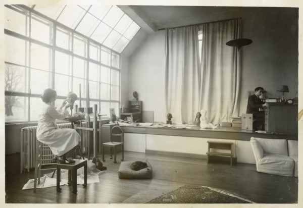 Russian sculptor Dora Gordine at work, Kingston Upon Thames, London, 1938-1939