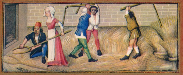 July - threshing, 15th century, (1939).