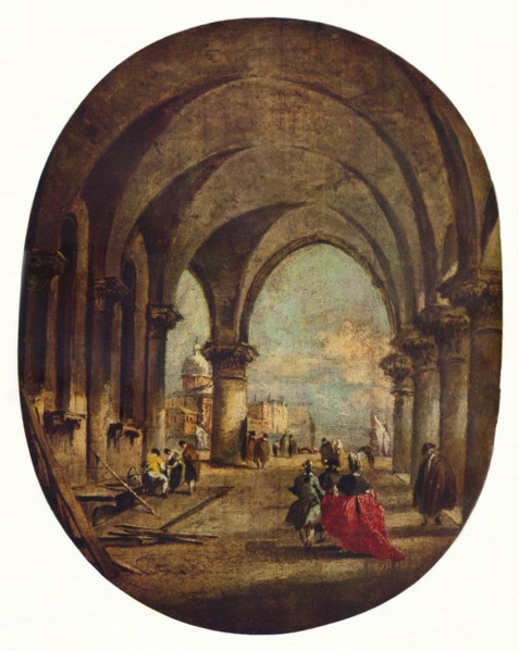 Capriccio with the Arcade of the Doge's Palace and San Giorgio Maggiore', late 1780s, (1930).
