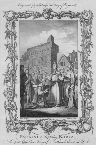 Paulinus baptising Edwin, the first Christian King of Northumberland, at York', 1773.