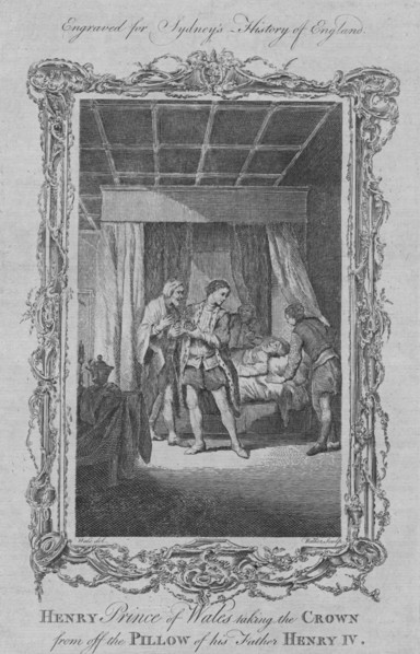 Henry Prince of Wales taking the crown from off the pillow of this father Henry IV', 1773.