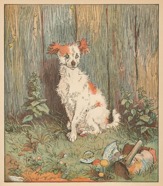Stray dog befriended by good man of Islington, c1879.
