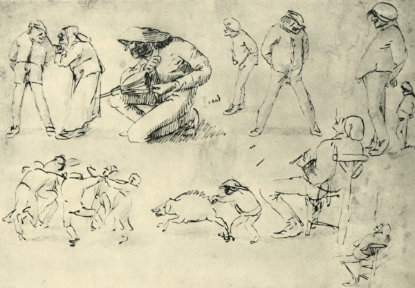 Studies of figures, early 17th century, (1943).