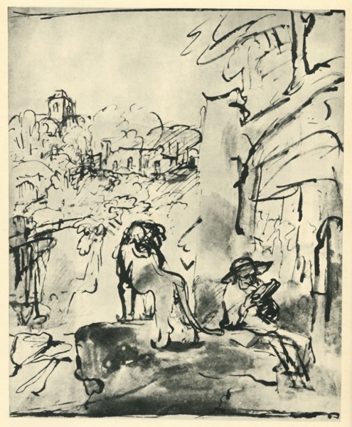 St Jerome reading in a landscape, 1649, (1943).