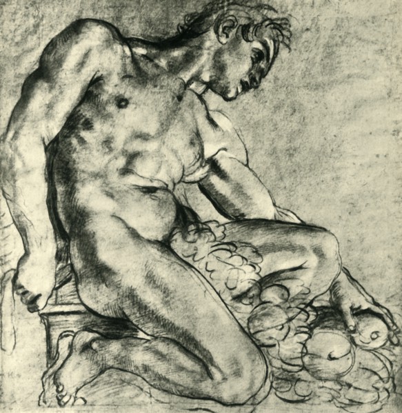A Seated Ignudo with a Garland', 1598-1599, (1943).
