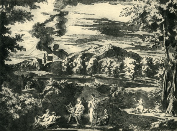 Landscape with Orpheus and Eurydice, mid 17th century