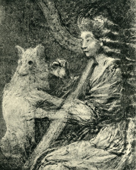 Harpist and dog, c1778, (1943).