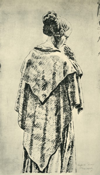 Study of a woman from behind, early 19th century, (1943).