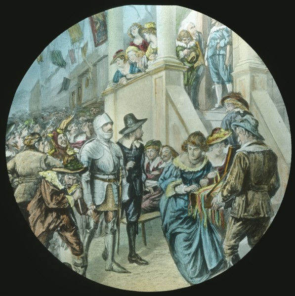 Christian and Faithful pass through Vanity Fair', c1910.