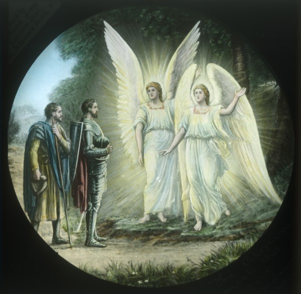 The Pilgrims meet the two shining ones', c1910.