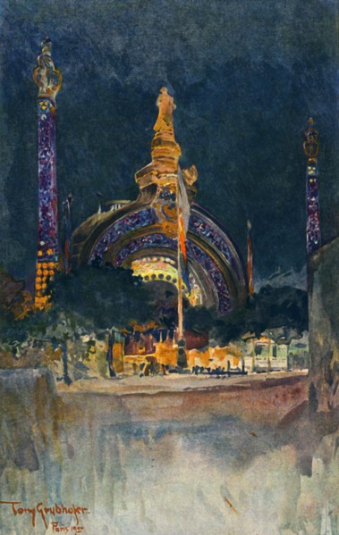 Illumination of the Main Entrance to the Paris Exhibition, 1900.