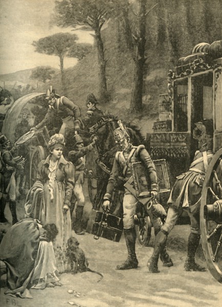 Flight of King Joseph Bonaparte from Vitoria, Spain, 1813 (c1890).