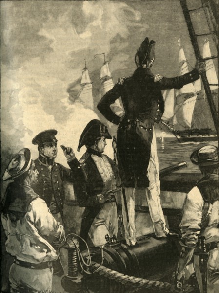 Captain William Walpole intercepting the Duke of Saldanha's ships, Liberal Wars, 1829 (c1890).