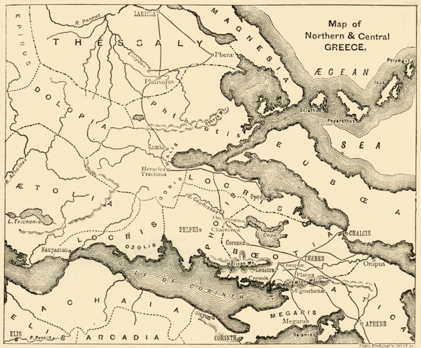 Map of Northern & Central Greece', 1890.