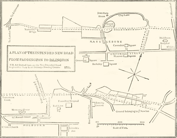 'Ground Plan of New Road from Islington to Edgware Road, 1755'