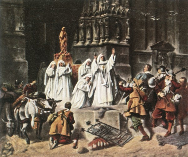 The Abbess of Frauenchiemsee protects her convent,1632