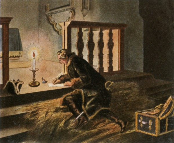 Frederick II in the village church at Elsnig,