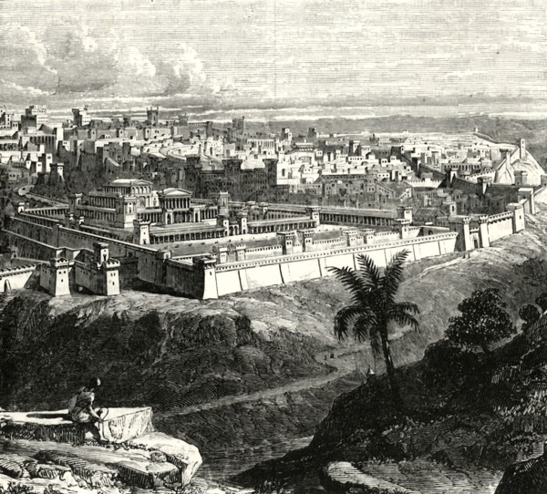 'Jerusalem in the Time of Jesus Christ, Showing the Temple as restored by Herod the Great'