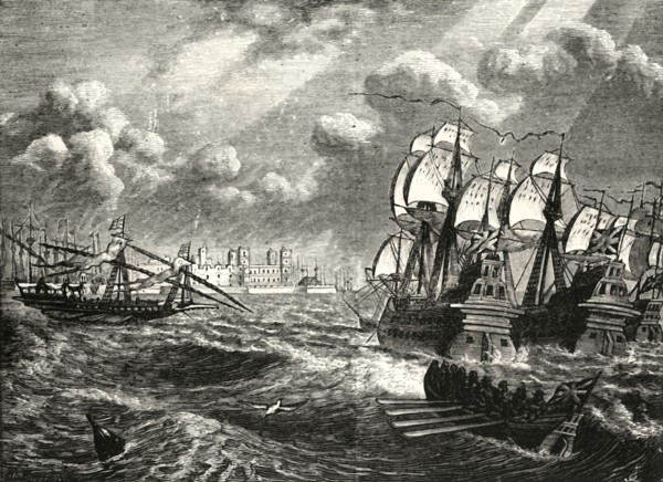 'The English Fleet Before Cadiz',-1596