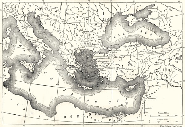 'Map of the Byzantine Empire in the Ninth Century',1890
